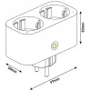 ENTAC adattatore doppia presa smart WiFi ES-DSA-WIBLE, bianco, 2 prese, 3680 W