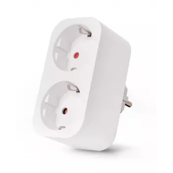 ENTAC adattatore doppia presa smart WiFi ES-DSA-WIBLE, bianco, 2 prese, 3680 W