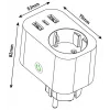 ENTAC spina smart WiFi 1x Schuko con 2x USB-A e 1x USB-C, bianco