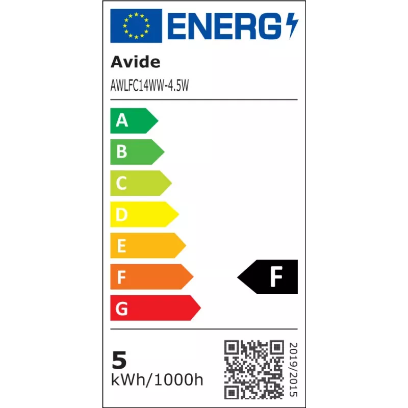 Avide lampadina LED filamento candela 4,5W E14 bianco caldo 2700K