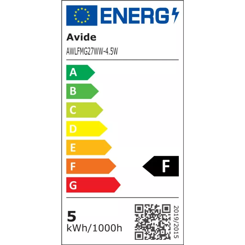 Avide Lampadina LED White Filament Mini Globe 4,5W E27 bianco caldo 2700K