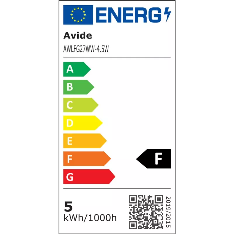 Avide lampadina LED filamento Globe 4,5W E27 bianco caldo 2700K