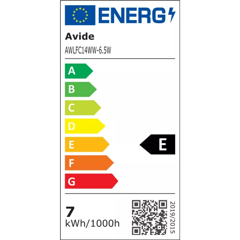 Avide lampadina LED filamento candela 6,5W E14 bianco caldo 2700K