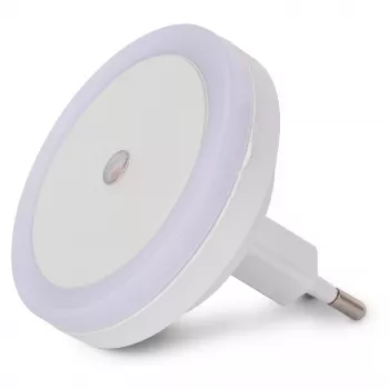 ENTAC luce notturna 0,5W rotonda bianco freddo con sensore crepuscolare