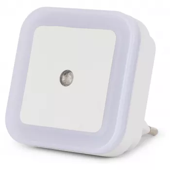 ENTAC luce notturna 0,5W quadrata bianco freddo con sensore crepuscolare