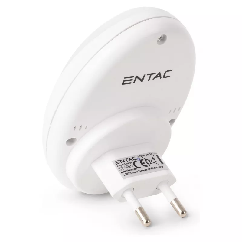 ENTAC luce notturna 0,5W ovale bianco freddo bianco sensore crepuscolare
