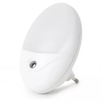 ENTAC luce notturna 0,5W ovale bianco freddo bianco sensore crepuscolare