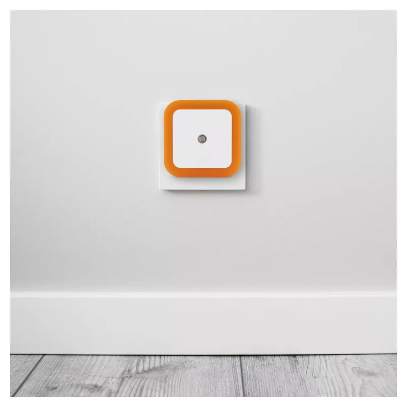 ENTAC luce notturna 0,5W quadrata bianco caldo arancione sensore crepuscolare