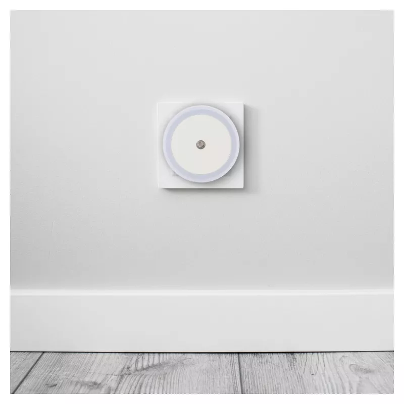 ENTAC luce notturna LED 0,5W rotonda bianco caldo con sensore crepuscolare