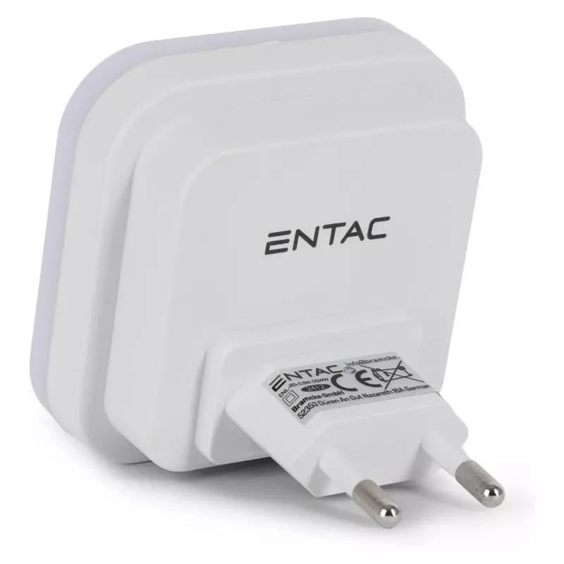 ENTAC luce notturna 0,5W quadrata bianco caldo con sensore crepuscolare