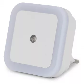 ENTAC luce notturna 0,5W quadrata bianco caldo con sensore crepuscolare
