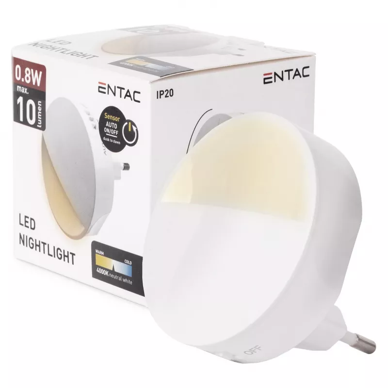 ENTAC luce notturna 0,8W CDS sensore crepuscolare (senza sensore PIR)