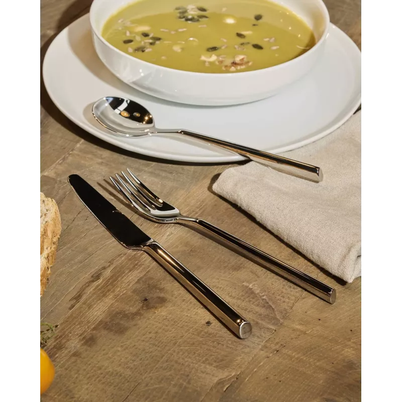 Alessi Clivo Set posate 24 pezzi, argento, acciaio inox 18/10 lucidato a specchio