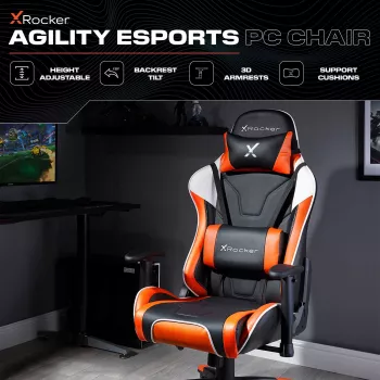 X Rocker Agility eSports sedia da gaming per scrivania - nero/arancione