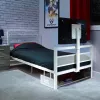 XROCKER letto singolo da gaming 90x190cm con supporto TV metallo bianco