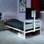 XROCKER letto singolo da gaming 90x190cm con supporto TV metallo bianco
