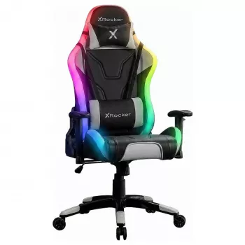 XROCKER sedia da gaming nera con illuminazione LED Neo Motion RGB e cuscini comfort