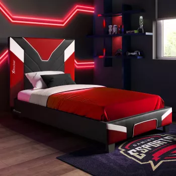 XROCKER letto singolo Gaming & Racing 90x190cm rosso similpelle