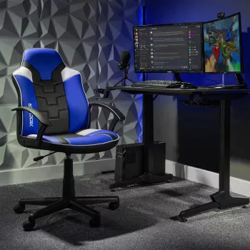 X Rocker Saturn sedia da scrivania da gaming per bambini e ragazzi - blu