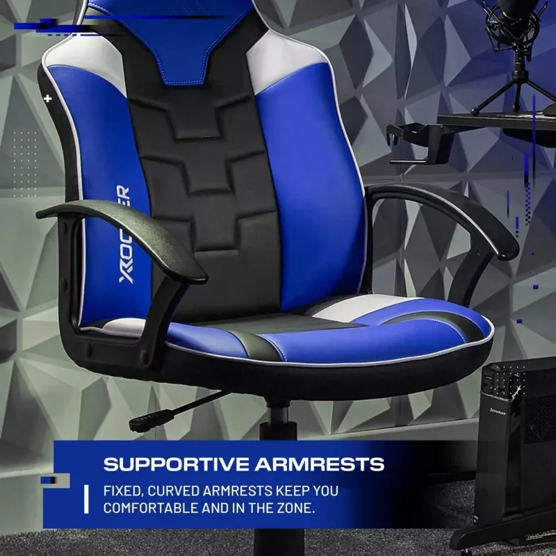 X Rocker Saturn sedia da scrivania da gaming per bambini e ragazzi - blu