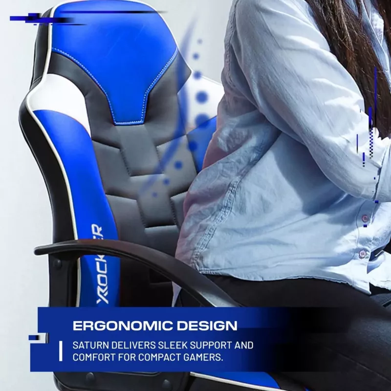 X Rocker Saturn sedia da scrivania da gaming per bambini e ragazzi - blu