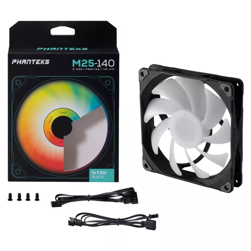 Phanteks M25 ventola 140mm D-RGB PWM nera