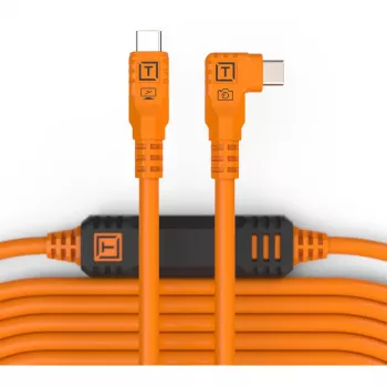 Tether Tools TetherPro USB-C a USB-C Right Angle arancione 9,4m