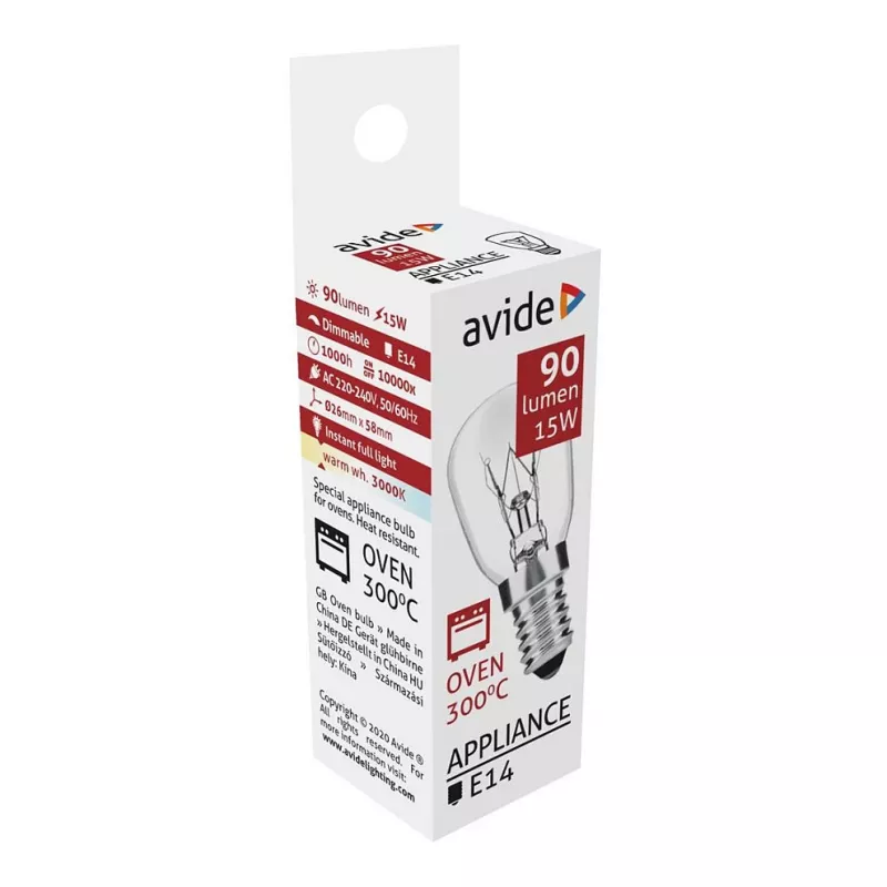 Lampada da forno Avide 300°C 90lm 15W E14 bianco caldo 3000K