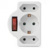 Adattatore da parete ENTAC 2x Euro 1x Schuko con interruttore bianco