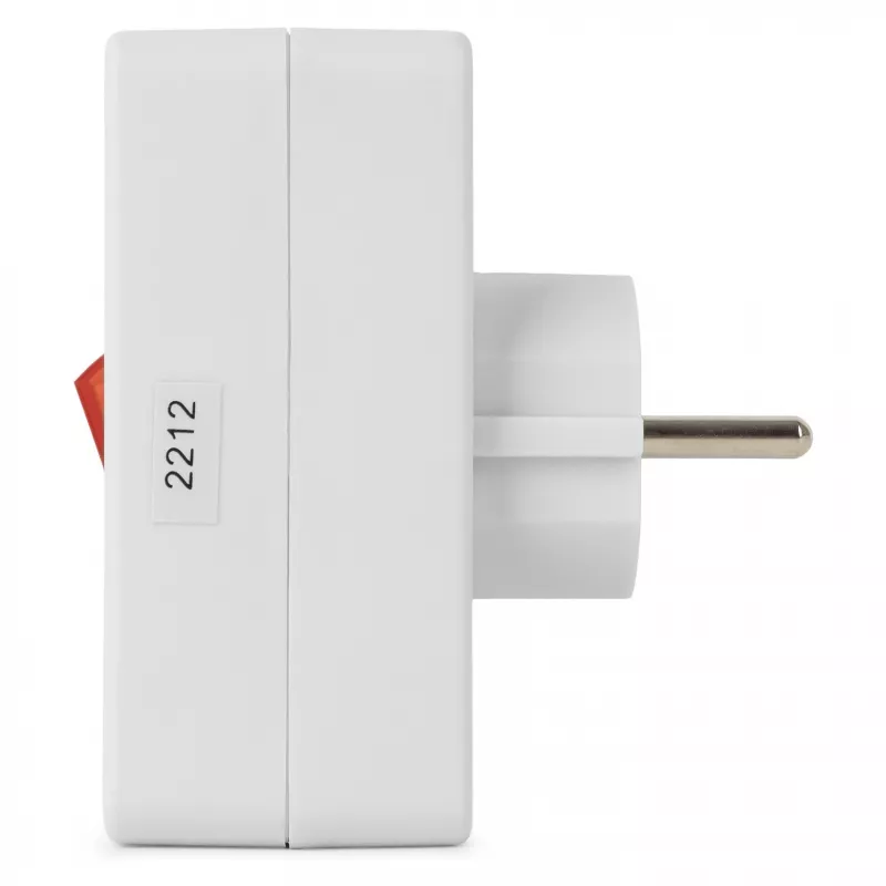 Adattatore da parete ENTAC 2x Euro 1x Schuko con interruttore bianco