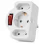 Adattatore da parete ENTAC 2x Euro 1x Schuko con interruttore bianco