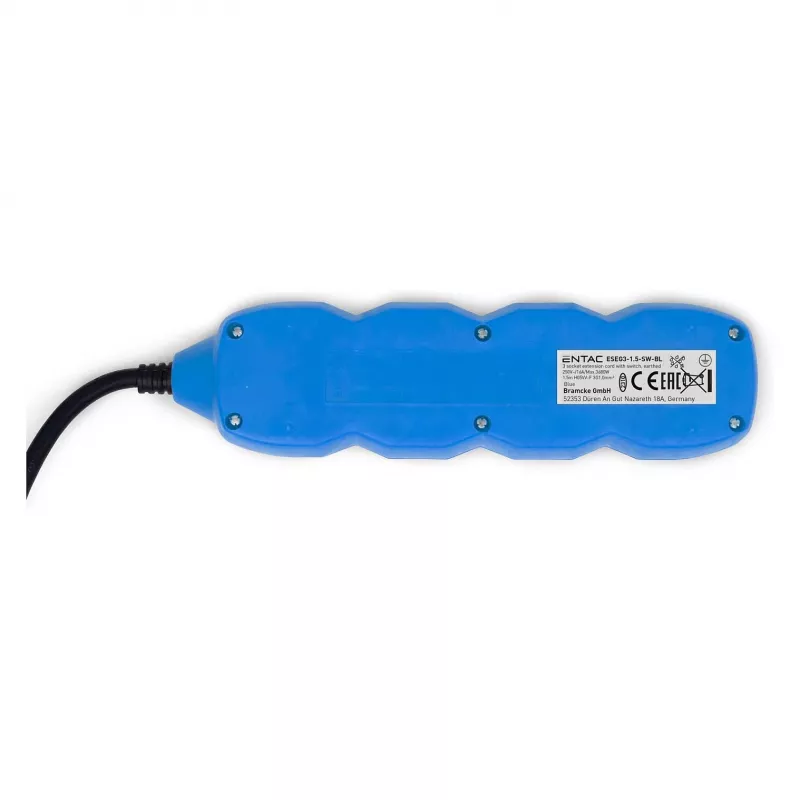 Ciabatta ENTAC 3 prese 1,5m interruttore blu
