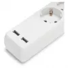 Ciabatta ENTAC 3 prese con USB 1,5m interruttore bianco