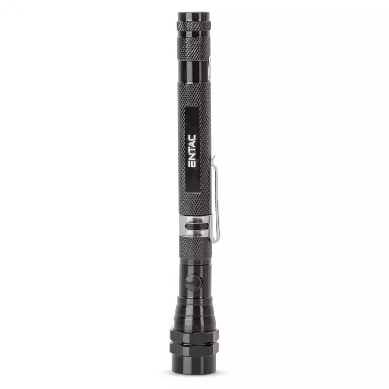 Torcia LED ENTAC EFL-1W-FLEX-ALU 1W con collo telescopico, alluminio, nero