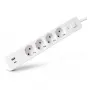 ENTAC Ciabatta 4 prese con 1x USB-A e 1x USB-C, 1,5 m bianca