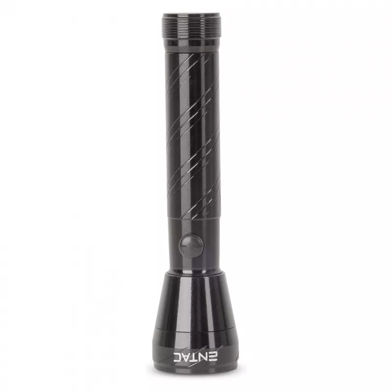 ENTAC Torcia LED 1W alluminio nera batteria AA