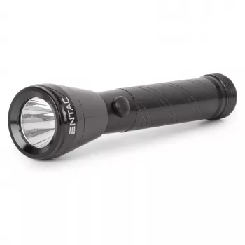 ENTAC Torcia LED 1W alluminio nera batteria AA