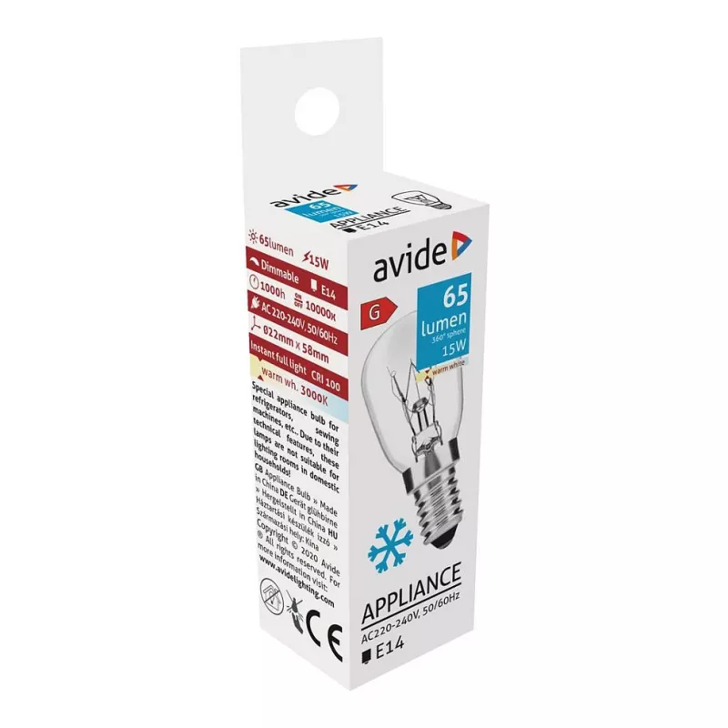 Avide Lampadina alogena 65lm 15W E14 bianco caldo 3000K C35 candela