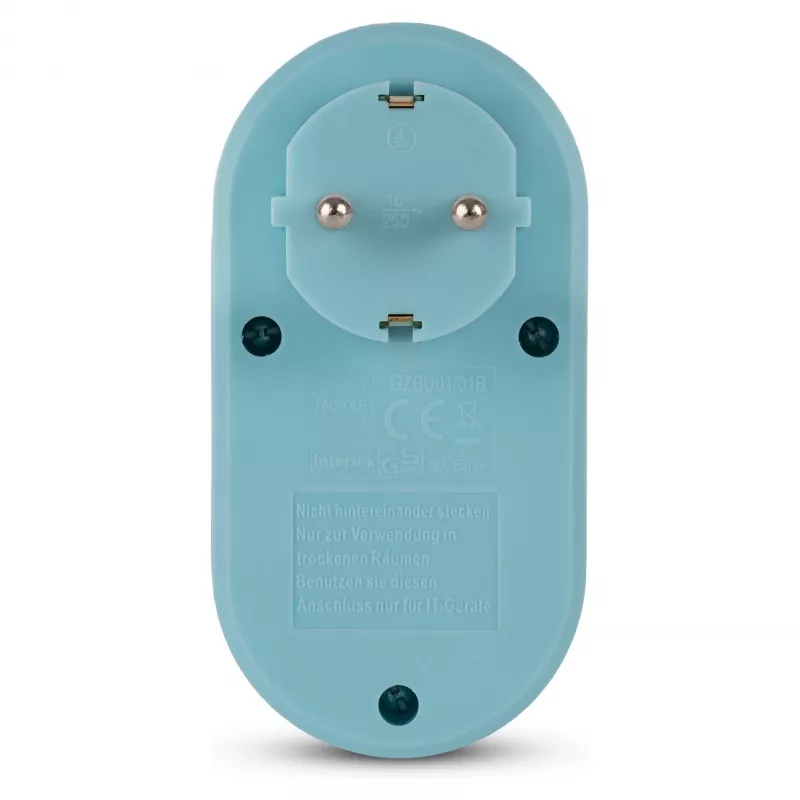 ENTAC Adattatore da presa con 2x USB-A blu