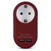 ENTAC adattatore per presa con 2x USB-A bordeaux
