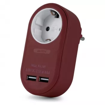ENTAC adattatore per presa con 2x USB-A bordeaux