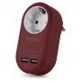 ENTAC adattatore per presa con 2x USB-A bordeaux
