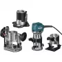 Makita RT0702CX3J fresatrice per bordi 710W pinza 8mm con 3 basi valigetta MAKPAC