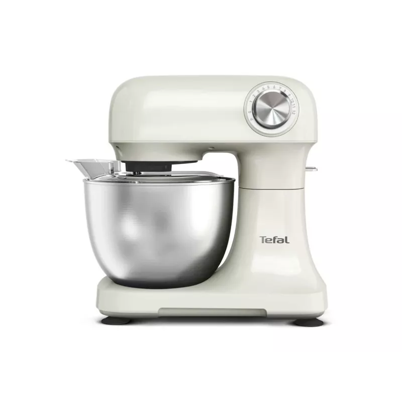 TEFAL QB140AF0 Bake Easy Impastatrice, 500 W, 12 velocità, ciotola da 3,5 L, beige