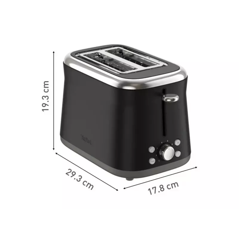 TEFAL Toaster TT7208E0 Collection Retro 850 W 2 fette acciaio inox nero