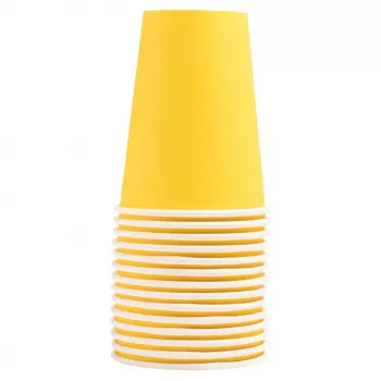 PROnappe 15 bicchieri di cartone 200 ml, giallo (89119I)