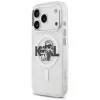 Karl Lagerfeld IML Glitter Karl & Choupette Sketch Logo Cover MagSafe per iPhone 17 Pro, Trasparente