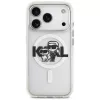 Karl Lagerfeld IML Glitter Karl & Choupette Sketch Logo Cover MagSafe per iPhone 17 Pro, Trasparente