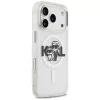 Karl Lagerfeld IML Glitter Karl & Choupette Sketch Logo Cover MagSafe per iPhone 17 Pro, Trasparente