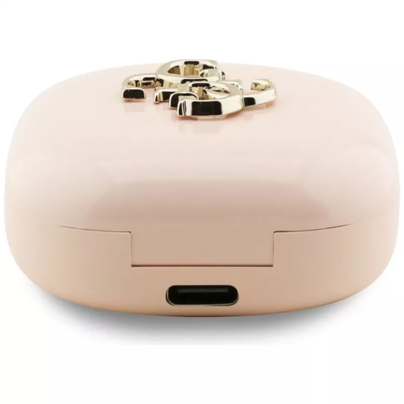 Guess 4G Metal Logo Auricolari Bluetooth 5.0 True Wireless Stereo con Custodia di Ricarica - Rosa